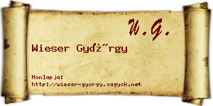 Wieser György névjegykártya